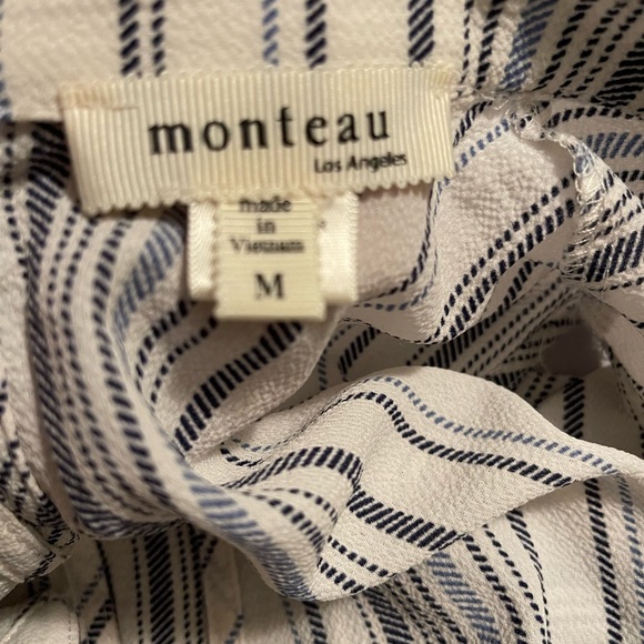 Woman’s pant romper blue and white striped - Picture 3 of 4